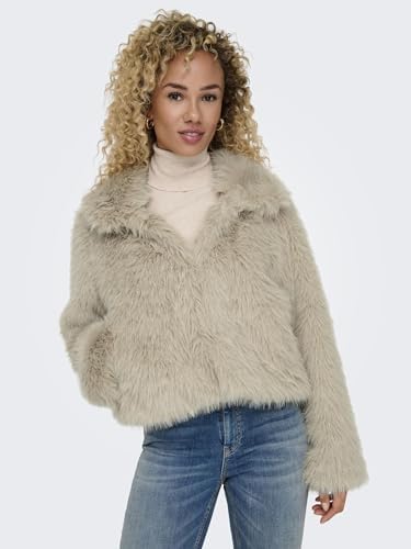 ONLY, Kadın, ONLMANNY FAUX FUR JACKET CC OTW, Bomber Ceket, Pumice Stone, XS - Görsel 6