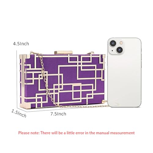 Image of CARIEDO Women Evening Bag Elegant Clutch Purse Exquisite Velvet Metal Hollow out Handbags Prom Wedding Party