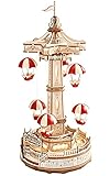 [ 3D-Puzzle-Modellbausatz ] – Dieses 3D Holzpuzzle Fallschirmturm Spieluhr ist vom Fallschirmsprungturm im Vergnügungspark inspiriert. Die fertig montierte Größe dieses Bausatzs: 14 x 14 x 30 cm.
