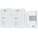 1byone Wireless Driveway Alert, Infrared Motion Sensor with 2 Plug-in Receivers and 1 Sensor