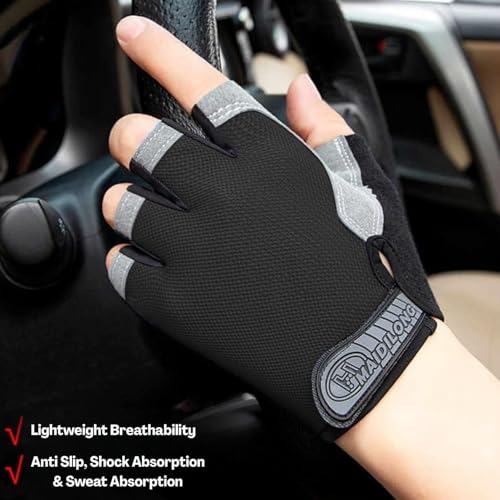 Image of Gym Gloves for Woman, Shock Absorption Half Finger Weightlifting Gloves with Anti-Slip Grip | Liquid Silicone Pad | Breathable & Lightweight | for Gym & Cycling | Wrist Support