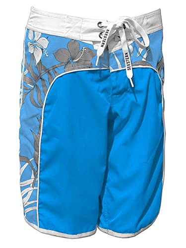 SEESTERN Damen Microstrech Boardshorts Surfshorts Boardshort Badehorts XS-4XL /2123 Türkis L