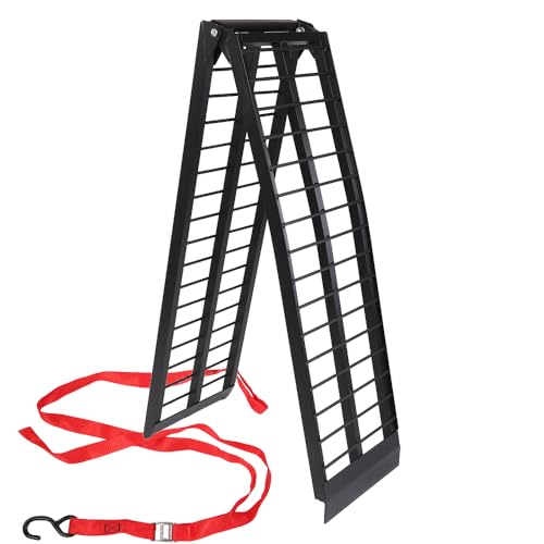 Motorhot 1PC 10FT Loading ATV Ramp, 900lbs Capacity Aluminum Portable Folding Ramp for Pickup Trucks Unload Motorcycle Snow Blower UTV