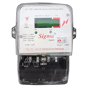 Smuf Sigma Gold Single Phase Two Wire Multi-Function Digital Display (LCD) Electrical Meter