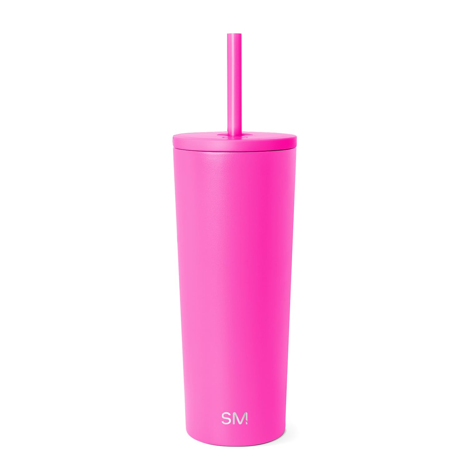 Simple Modern Iced Coffee Tumbler, Insulated | 24oz | Pink | Reusable Stainless Steel Cup, Travel Mug, Water Bottle with Straw | Cupholder Friendly & Spill Resistant, Raspberry Vibes 24 Ounces -Raspberry Vibes