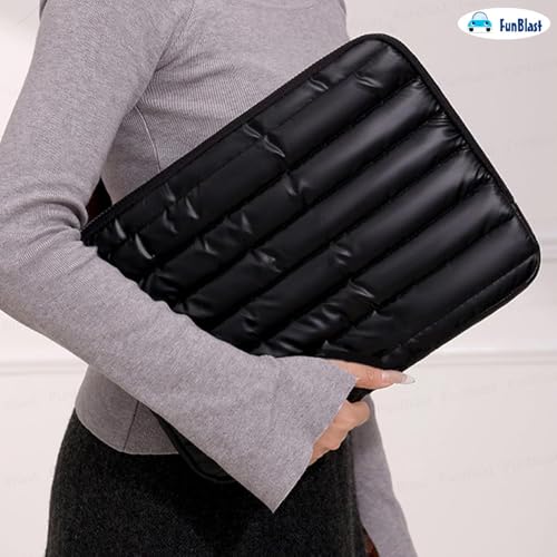 Image of FunBlast Padded Laptop Cover Bag - Laptop Sleeve Bag, Multifunctional Shockproof, Waterproof Laptop Case, 14 Inches Business Bags for Business, Travel, College (Black)