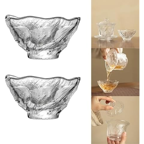 Boxonly Vintage Ice-Glass Tea Cups Set Cover