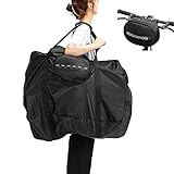 ESTABLE Y FIRME: La correa de fijación interior de la bolsa para mantener la bicicleta plegable estable y no se desplaza durante el transporte.