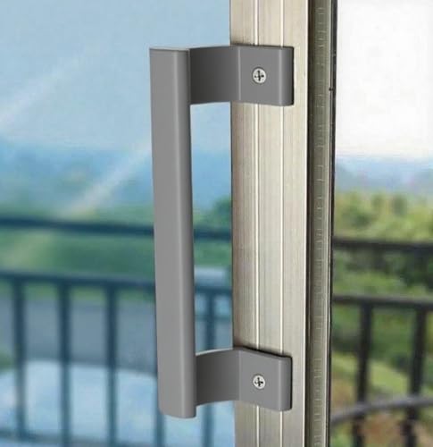 KAFENDA aluminium poignée de porte de cabinet de salle de bains de balcon coulissant (gris)