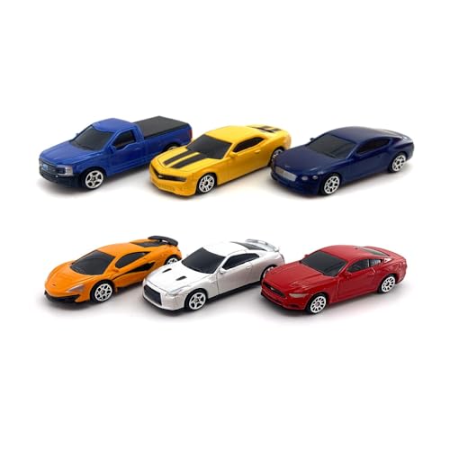 Set de 6 autos miniatura metálicos escala 1:64