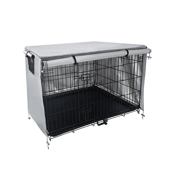 Pecopcock Dog Crate Cover-Durable Polyester Pet Kennel Cover-Waterproof Windproof Soundproof Privacy Dog Crate Cover(42 inch, Grey) Pecopcock Dog Crate Cover-Durable Polyester Pet Kennel Cover-Waterproof Windproof Soundproof Privacy Dog Crate Cover(42 inch, Grey)