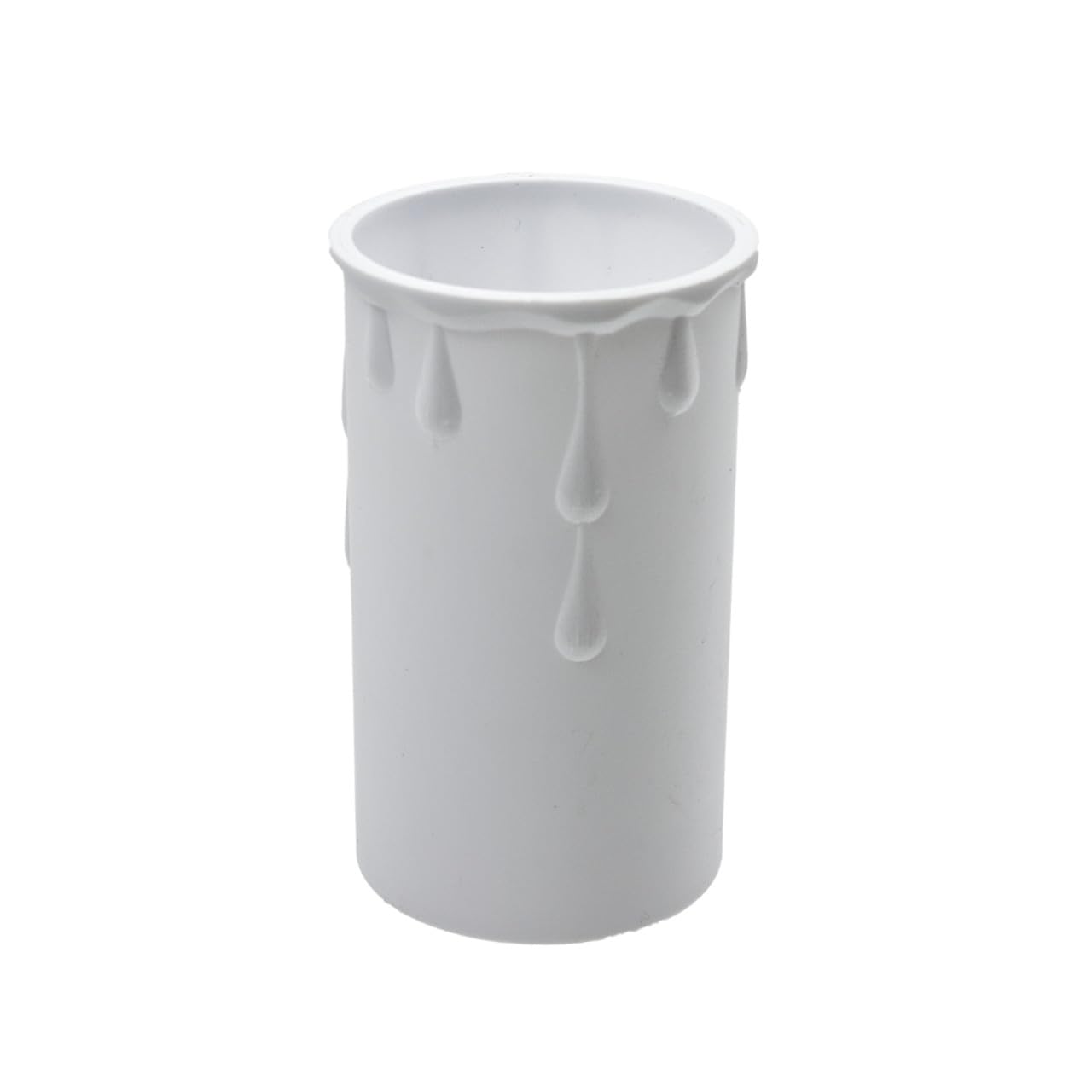 Candle Drips Lampholder Wax Effect Covers Sleeve 70mm x 37mm White Plastic (3)