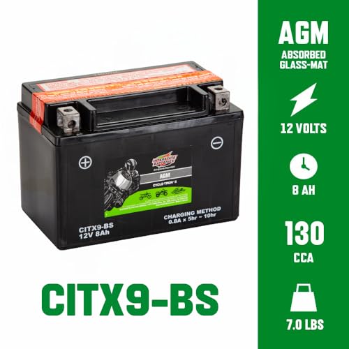 Image of Interstate Batteries YTX9-BS Powersports Battery 12V 8Ah 130CCA AGM