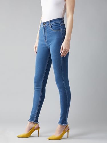 Image of Dolce Crudo Women's Skinny Fit High Rise Cropped Length Stretchable Denim Jeans