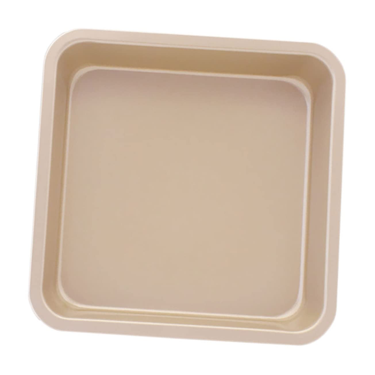 ABOOFAN 1 PC Square Carbon Steel Cake Baking Pan Non Stick Baking Tray for Home Kitchen for Birthday Cakes Bakeware Golden