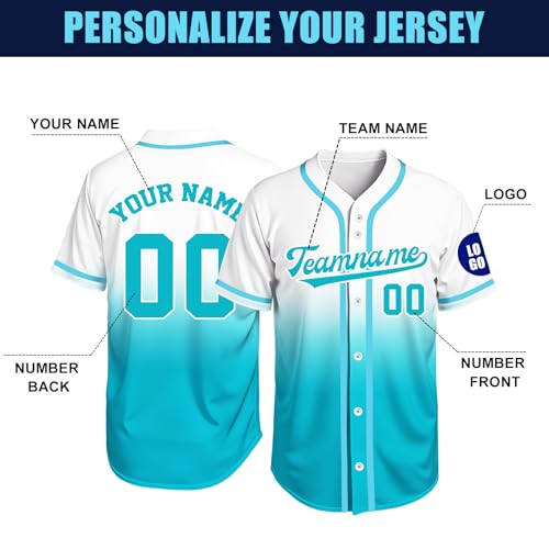 Image of Custom Baseball Jersey Personalized Stitched or Printed Name Number Baseball Shirt Sports Uniform Gifts for Men Women Youth