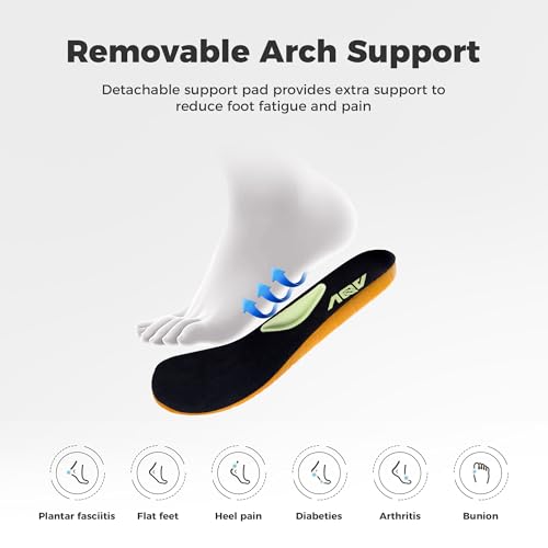 Image of GANNOU Wide Toe Box Shoes for Men Arch Support Walking Shoes Plantar Fasciitis Orthotic Tennis Sneakers