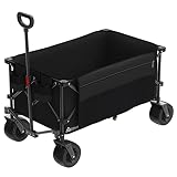 MDEAM Folding Collapsible Wagon,Large Capacity Outdoor Wagons Carts Heavy Duty Foldable Utility with