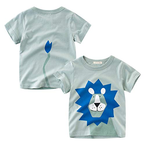 Tabnix Boys' 4-Pack Animal Short Sleeve Crewneck T-Shirts Top Tee Size 2-7 Years Toddler Boys' Value Pack Cotton T-Shirt #TOP3