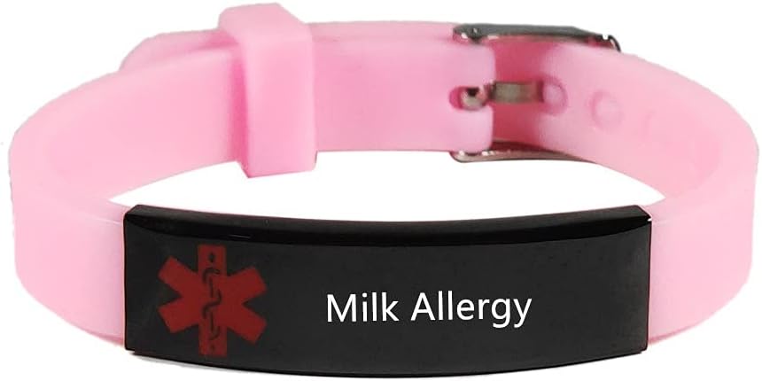 ZKXXJ Medical Bracelet for Adults Teens Boys Girls Adjustable Silicone Wristband Emergency ID Identification Cuff Bracelets Health Alert Systems Awareness Jewelry for Men Women,Pink