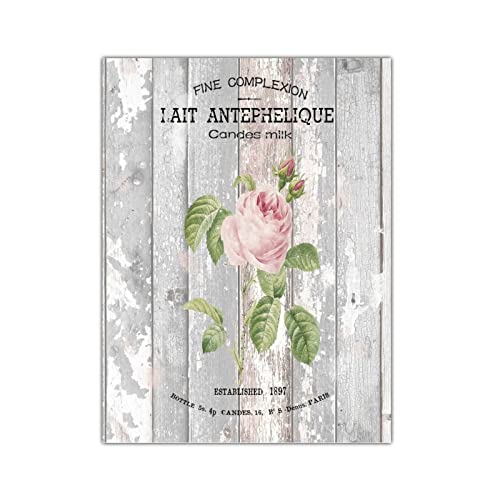 Panneau en bois vintage rustique avec fleurs déco de jardin
