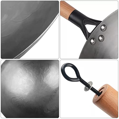 Wok de hierro fundido chino hecho a mano 32 cm miniatura 4