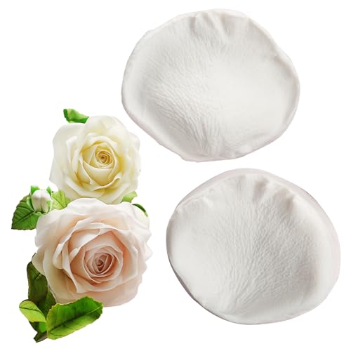 KALAIEN 3D Rose Petals Shape Silicone Fondant Mold Chocolate Molds Candy Molds Veining Petal Sugar Flower Making Tool