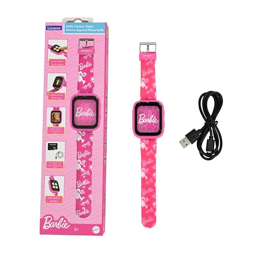 LEXIBOOK, Barbie, Selfie Camera Watch, HD Touch Screen, 720p Camera, MP3 Player, Built-in Speaker, Dictaphone, Pedometer, 5 Games, Pink, DMW070BB