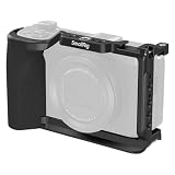 SMALLRIG Canon PowerShot V1用カメラケージ 人間工学に基づいたシリコン製グリップ内蔵 Arca-Swiss用クイックリリースプレート 1/4インチ-20ネジ穴 ARRI用1/4インチ-20位置決め穴 コールドシュー（ブラック） 5807