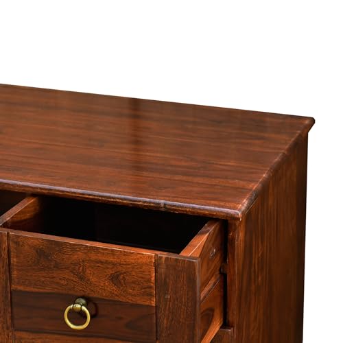 Image of Solid Sheesham Wood Study Table for Adults | Computer Table for Home | Wooden Writing Desk | Office Table for Office Work | Work from Home Table with 2 Drawers (8)