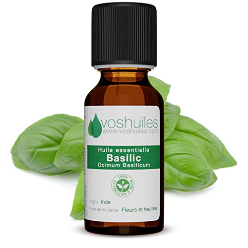 VOSHUILES - Huile Essentielle Basilic 10ml - 100% Pure et