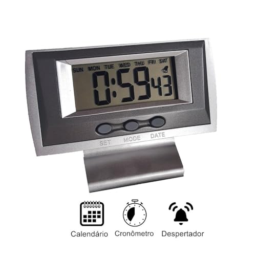 Relógio Digital Despertador Cronometro Alarme de Mesa