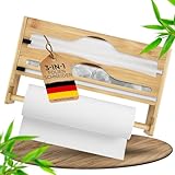 NATURTRIEB 3-in-1 Folienschneider aus Bambus | Frischhaltefolie, Alufolie & Küchenrolle...