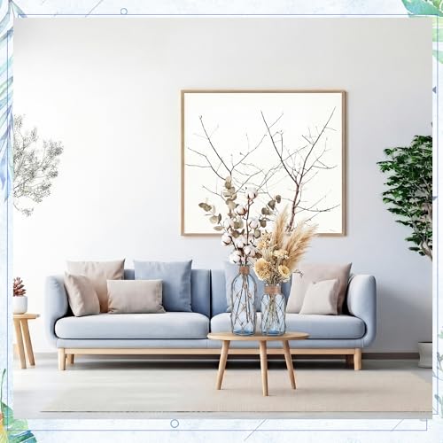 Image of Chuangdi Set of 2 Coastal Glass Flower Vase with Boho Rope, Light Azure