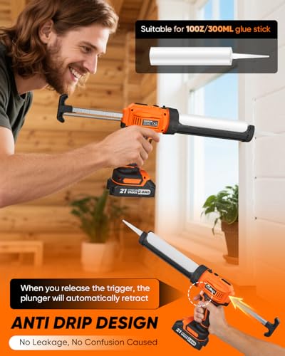 Saker Electric Caulking Gun Cordless Caulk Gun Drip-free - image 6