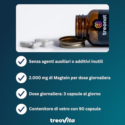 Treonat - Magnesio Treonato - Migliora Il Sonno E La Memoria, Supportato Da Oltre 10 Studi Clinici, Salute Cerebrale Ottimale Con Treonato Di Magnesio Capsule Da 2000 Mg. (666 Per Capsula). Magtein. - 4