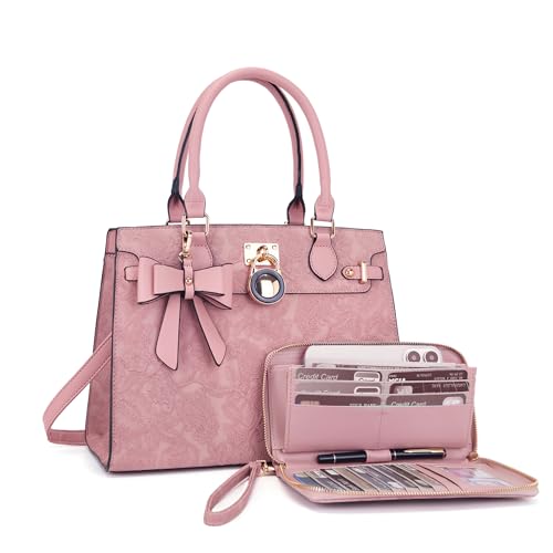 Image of Qiyuer Cute Purses Wallet Set For Women Handbags Satchel Tote Shoulder Bag | Affordable Luxury, Ideal Gift, Large Clutch Wallet, 2PCS, Sturdy Structured, Stylish, PU, Practical & Roomy for Daily & Work