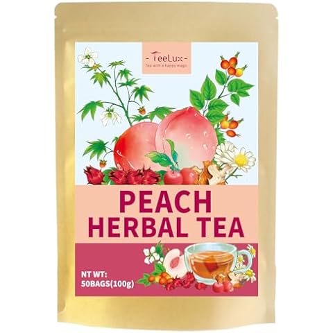 TeeLux Peach Herbal Tea Bags, Caffeine Free Cover