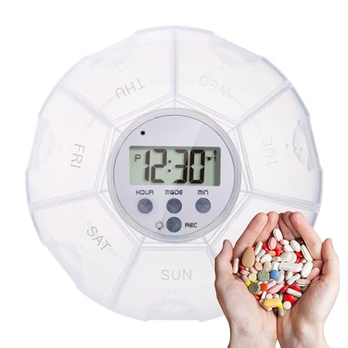 Dispensador Automático De Medicación | Pastillero con Temporizador para Almacenamiento | 7 Compartimentos Portátil Para Adultos Mayores, Clínicas, Viajes Y Residencias Geriátricas