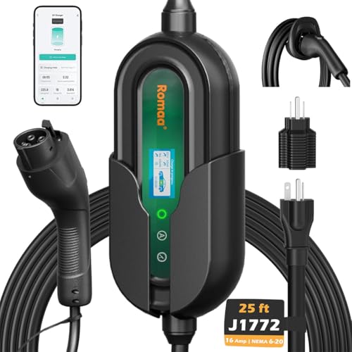 Dual Voltage Portable EV Charger with 25ft Cable