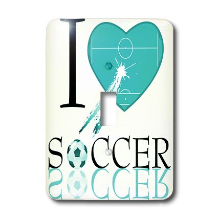 Interrupteur simple I Love Soccer turquoise pour chambre d'enfant - 4