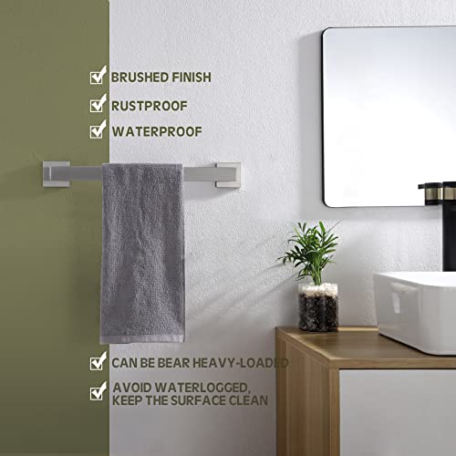 Image of KOKOSIRI 16-Inch Single Towel Bar, Bathroom Kitchen Towel Holder, Wall Mounted SUS304 Stainless Steel Towel Rack, Brushed Nickel, B4003BR-L16