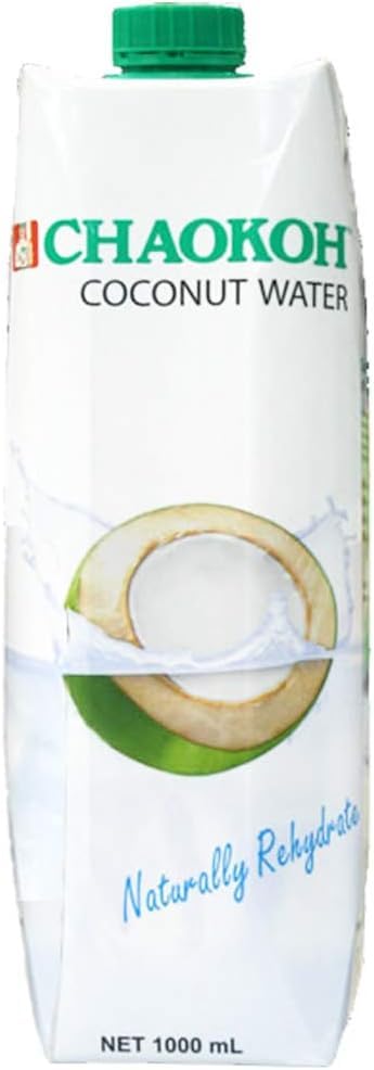Chaokoh Kokosnusswasser, 100% natürliches Kokoswasser aus Thailand, 1 Liter Packung (Packung mit 6)