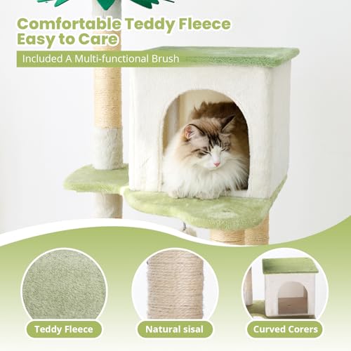Árbol para gatos grande con diseño aguacate floral de 64.5 pulgadas miniatura 5