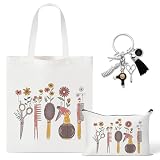 Y1tvei Hairdresser Canvas Bag Gift - 3Pcs Aesthetic Hair Stylist Canvas Tote Bag Cosmetic Pouch...