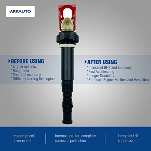 10Pcs Arkauto High Performance Energy Red Top Ignition Coil 12137835108 12137841556 Uf572 Uf-572 C1643 12137841556 5C1700 For Bmw M5 M6 E60 E61 E63 E64 5.0L V10 S85 #TOP2