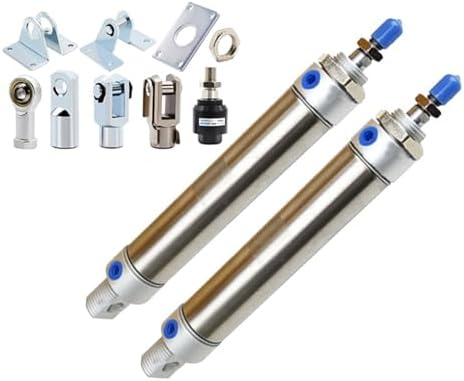 JSCCMEEQ MA25 Pneumatic Air Cylinder 25MM Bore 25-500mm Stroke Small Stainless Steel Piston Double Action Mini Cylinders 1pcs(Ma25x250-ca-s,Cylinder and SDB)