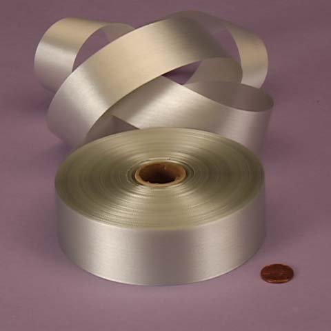 Silver Embossed Poly Satin Ribbon, 4433799