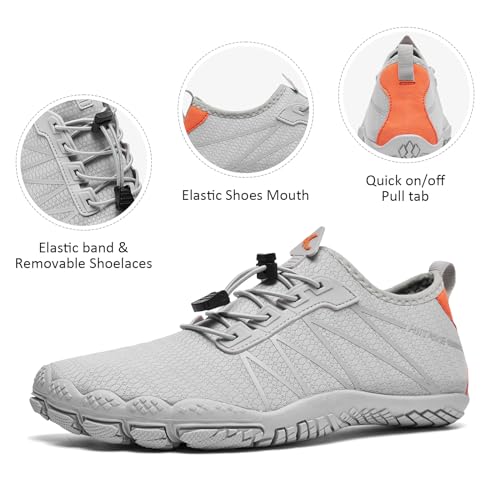 Image of HIITAVE Men Barefoot Water Shoes Beach Aqua Socks Quick Dry for Outdoor Sport Hiking Swiming Surfing
