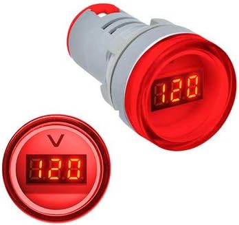 BliliDIY 22Mm Ad16 Ad16-22Dsv Tipo AC 60-500V Mini Medidor De Voltaje Led Pantalla Digital Voltímetro De Ca Luz Indicadora/Lámpara Piloto 110V 220V - Rojo